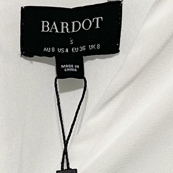 Bardot Size 4 Mala Long Sleeve Tiered Mini Dress in Orchid White NWT - Picture 4 of 6